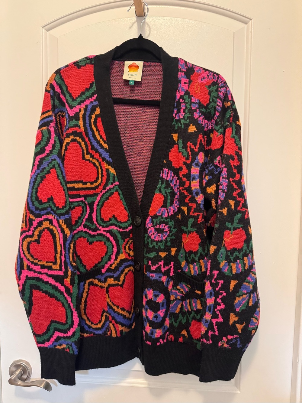 Farm Rio Mixed Rainbow Wild Hearts Snakes Cardigan - Picture 4 of 8